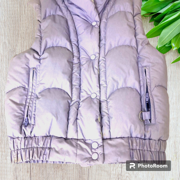 HERMANS Vintage 80's Lavender Purple Puffy Button Up Vest - Picture 6 of 9